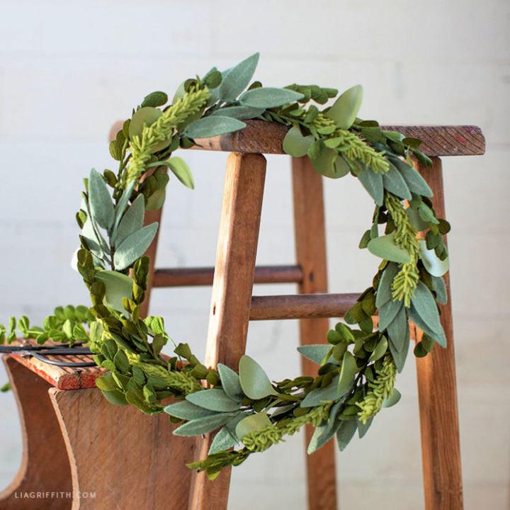 Paper and Felt Spring Greenery Wreath