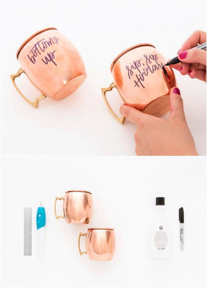 Personalize Engraved Copper Mugs Gift
