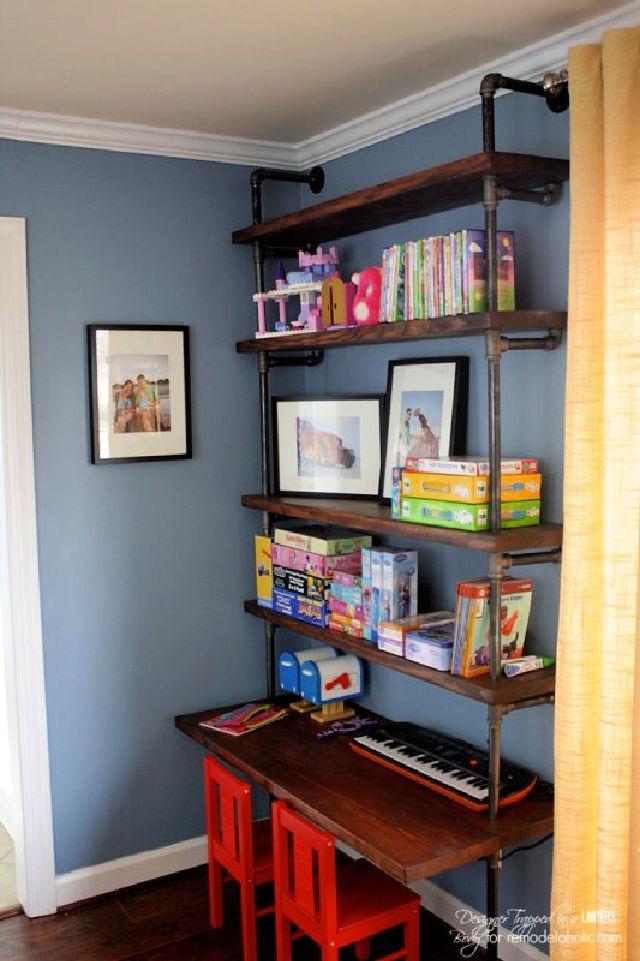 Pipe Desk With Shelves