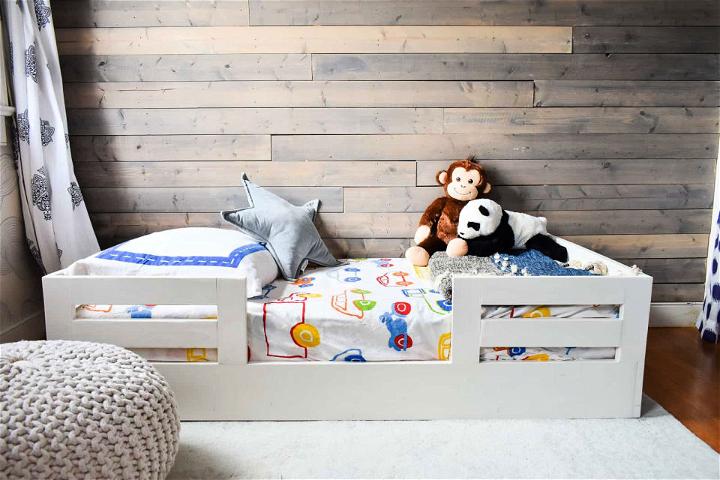 Platform Toddler Bed with Bed Rails