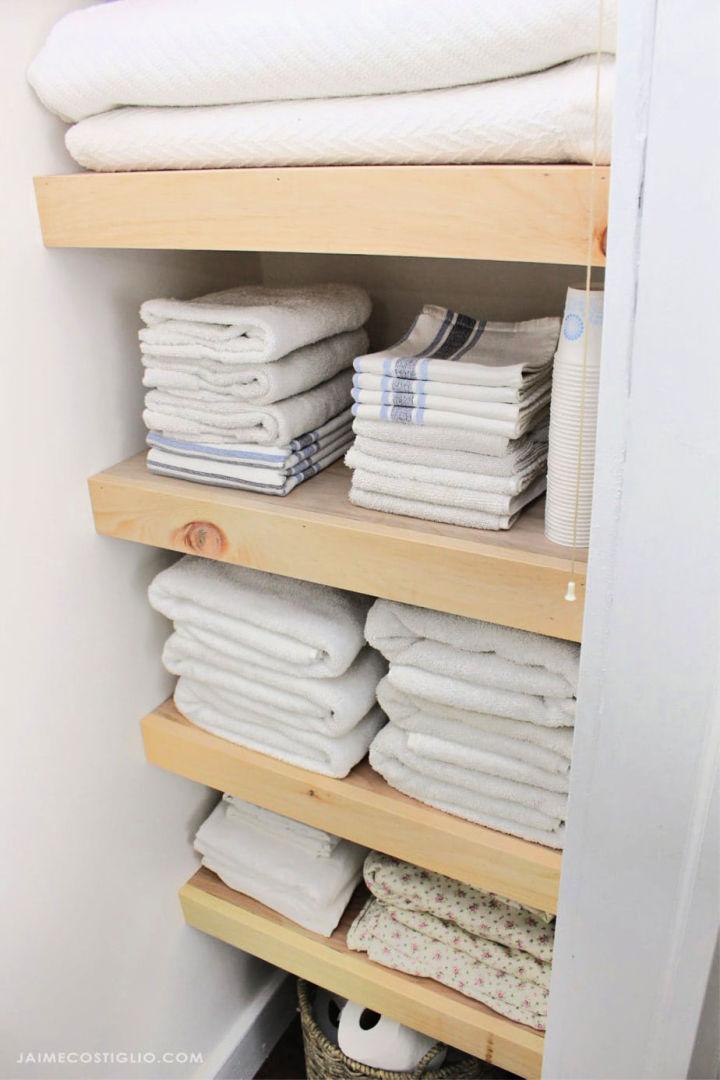 Plywood Shelves in Closet