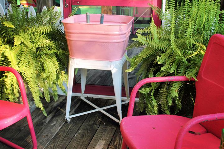 Potting Stand From An Old Washtub