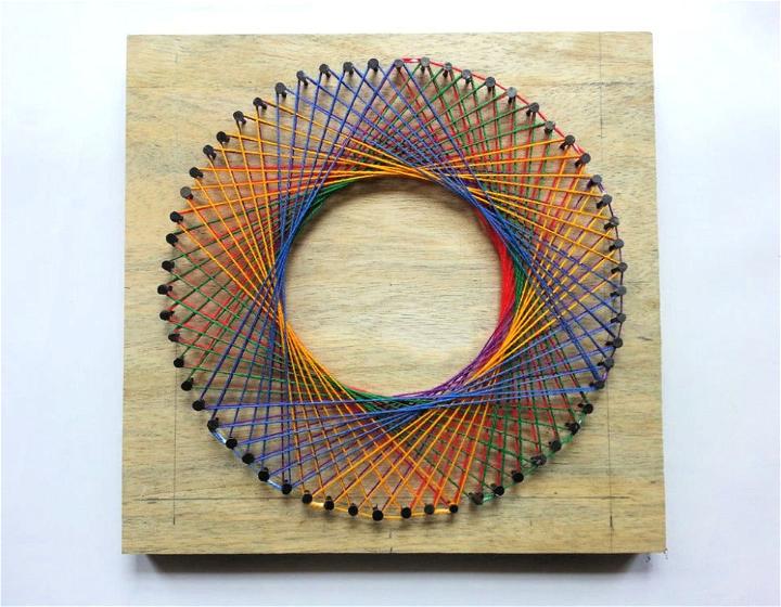 Rainbow Spirograph String Art