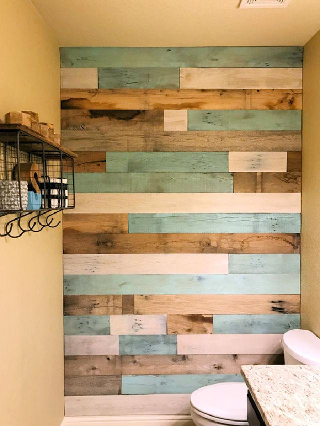 Reclaimed Wood Bathroom Wall