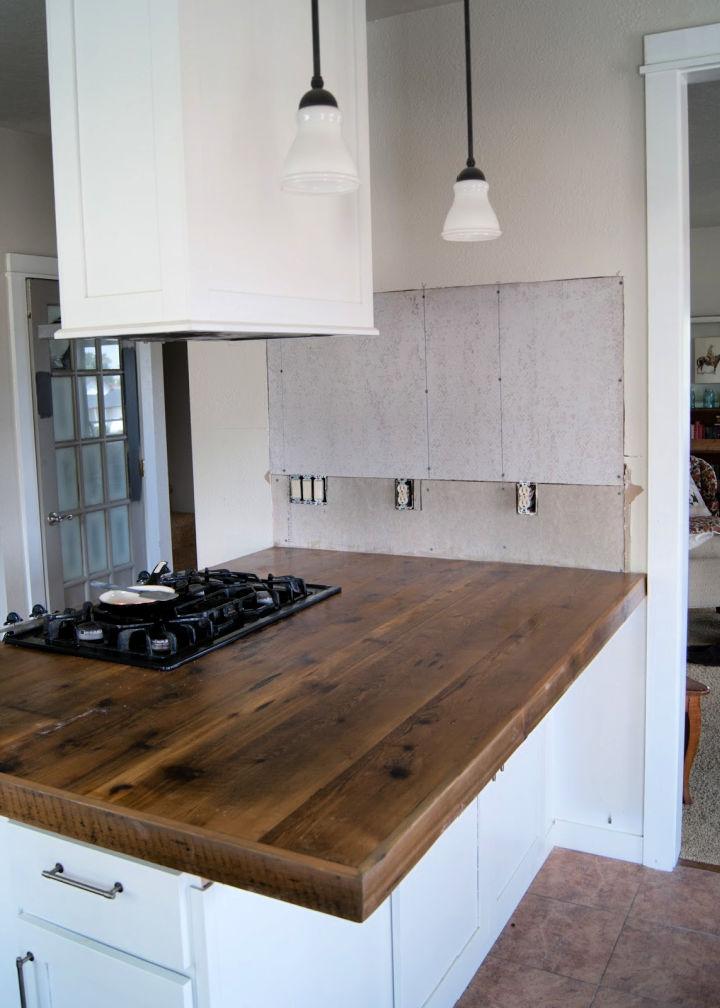 Reclaimed Wood Kitchen Countertop