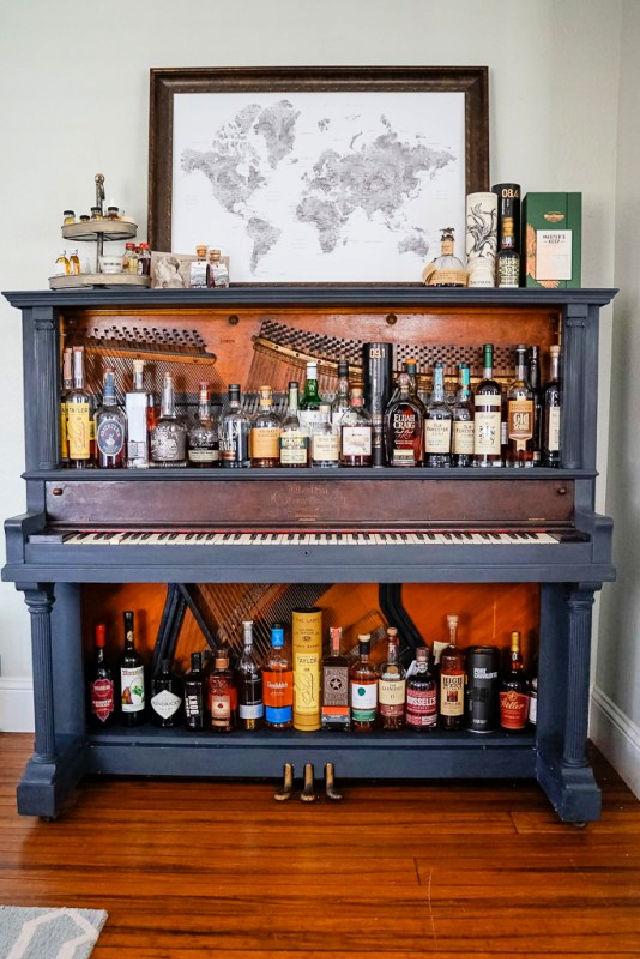 Repurposed a Piano Into a Home Bar