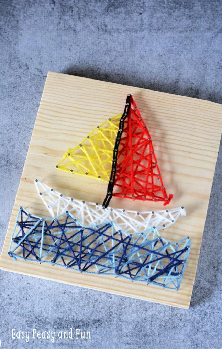 Sailboat String Art for Kids