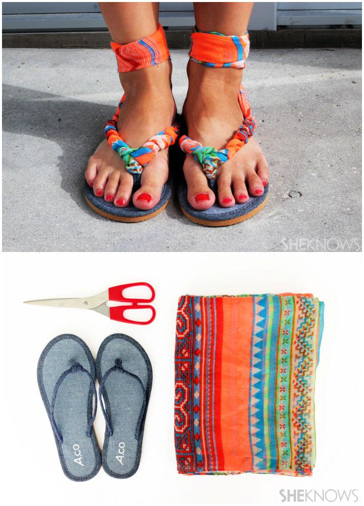 Sandals Made with a Scarf
