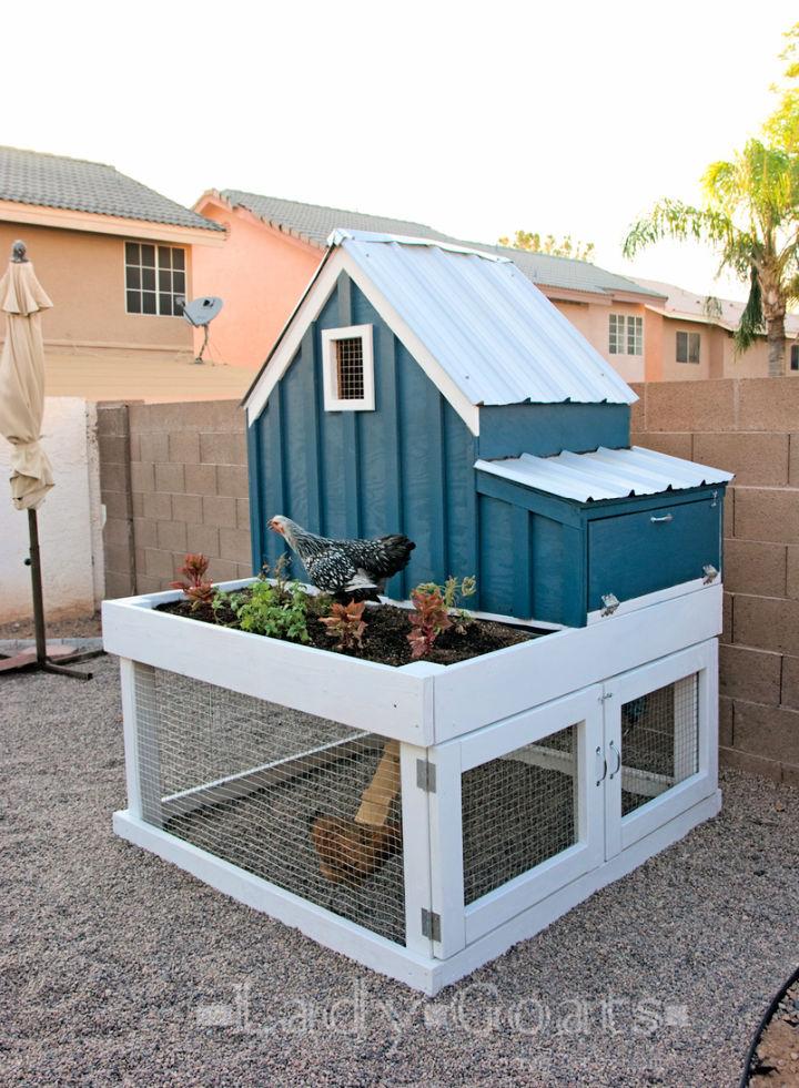 Small Chicken Coop with Planter