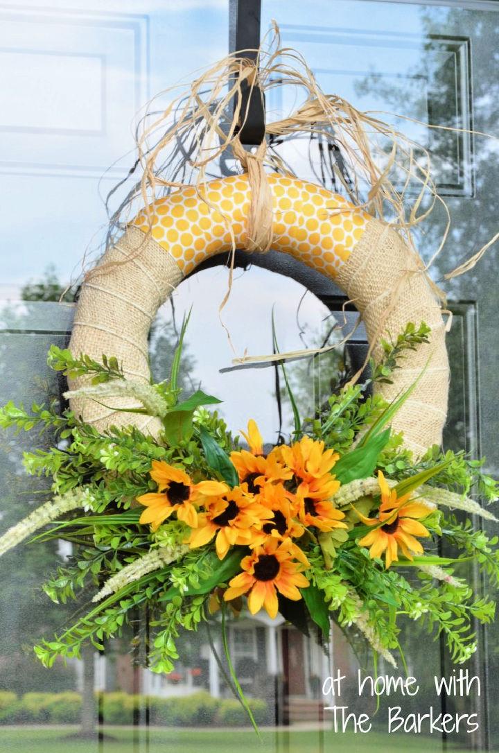 Summer Sunflower Wreath for Front Door