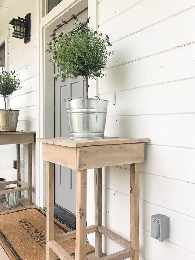 Tall Outdoor Side Table with Wood Scraps