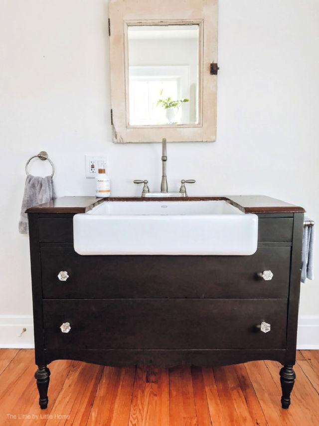 Turn a Dresser to a Bathroom Vanity 
