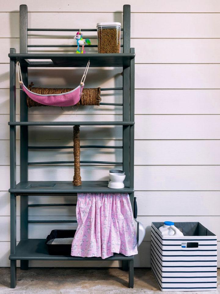 Turn a Shelving Unit Into a Cat Tower