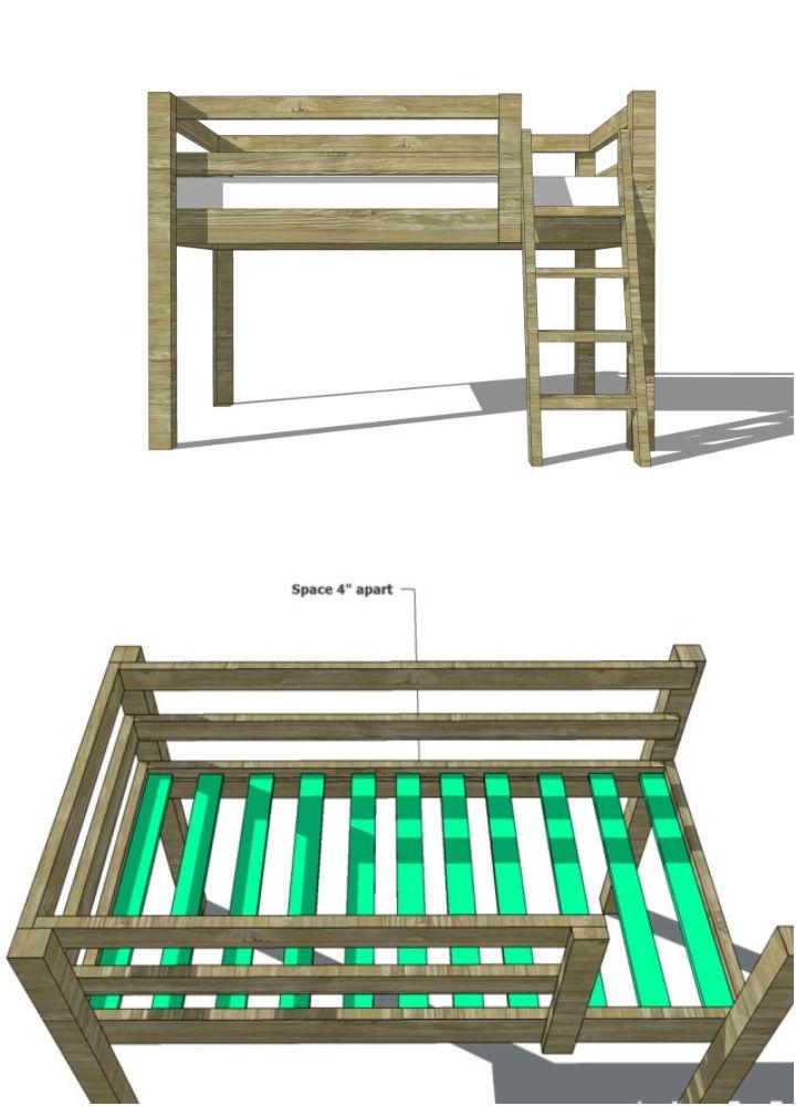 Twin Low Loft Bunk Bed