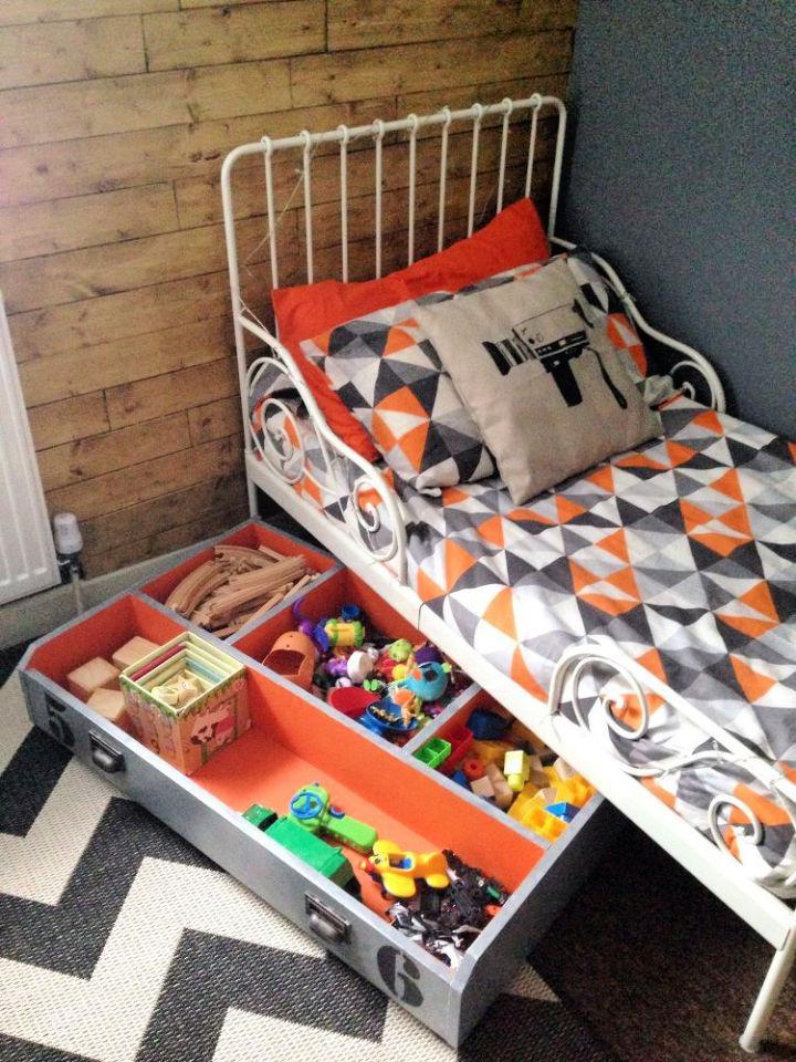 Under Bed Toy Storage Box on Wheels