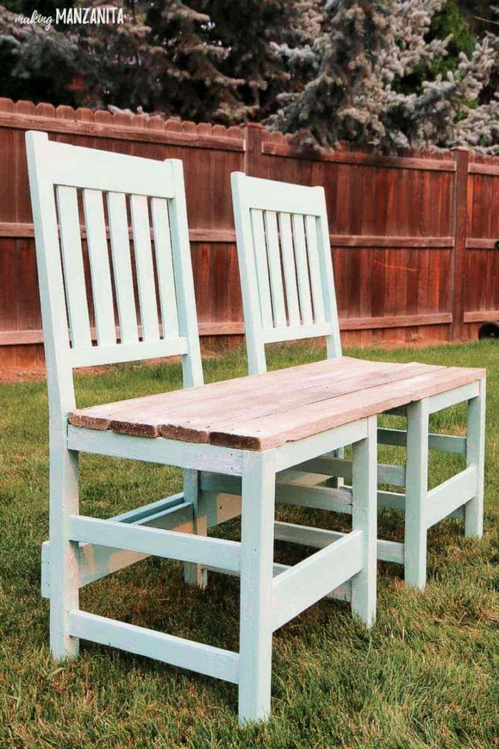 Upcycled Chair Bench For Your Backyard