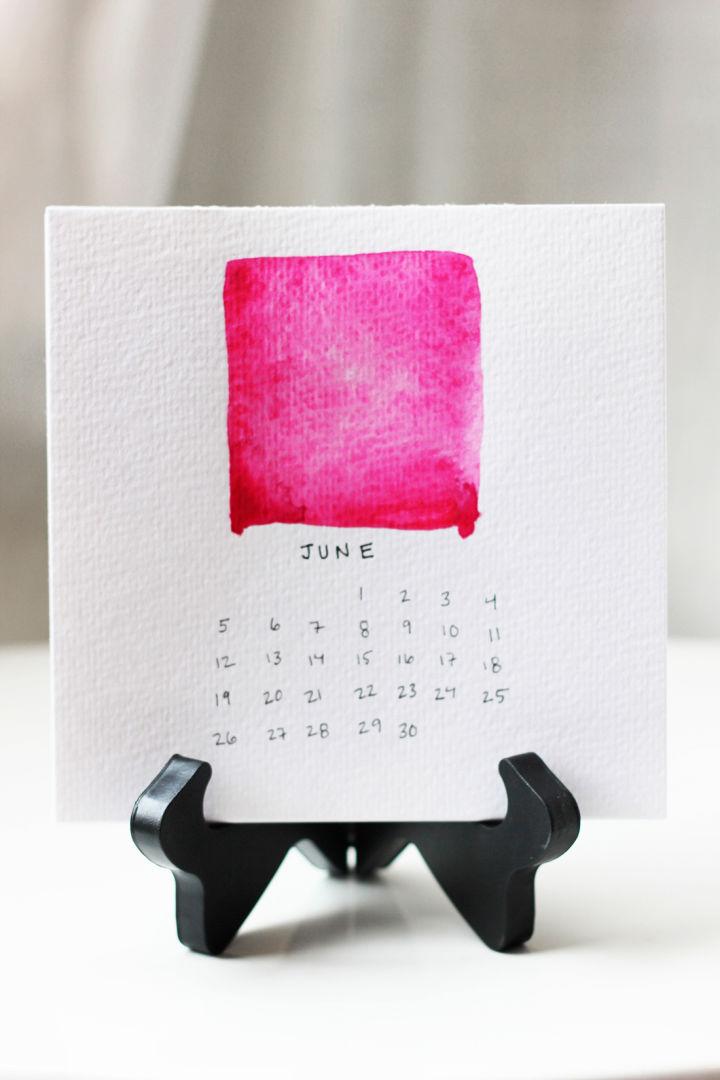 Watercolor Desktop Calendar