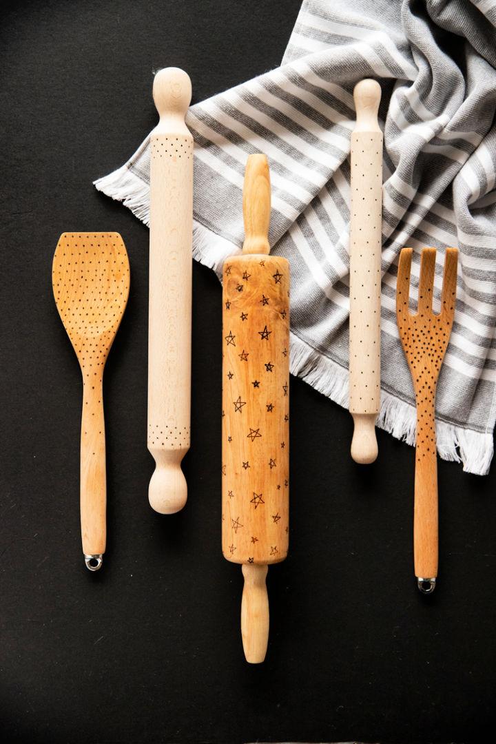 Wood Burned Rolling Pin