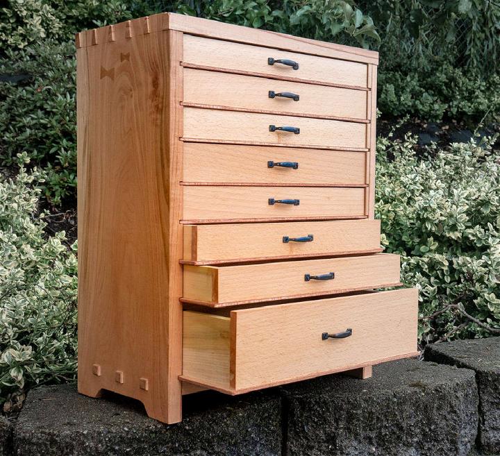Wooden Tool Chest with Drawers