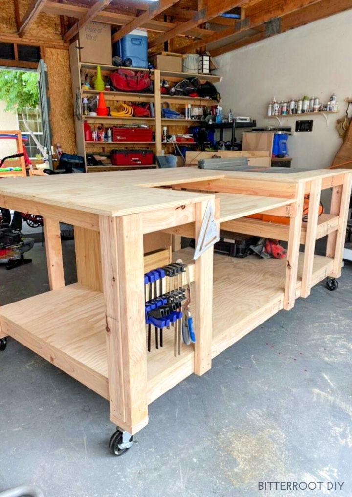 Workbench with Table Saw and Miter Saw