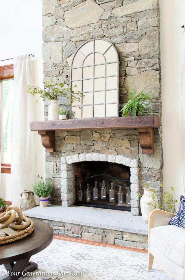 100 Year Old Wood Bean Renovation Fireplace Makeover