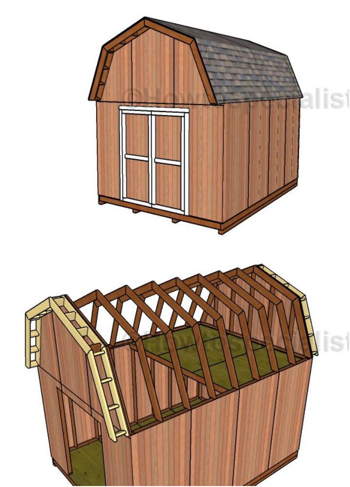 12x16 Barn Shed Roof with Loft