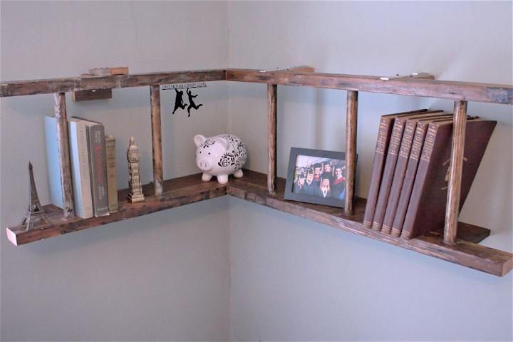 Antique Corner Ladder Bookshelf
