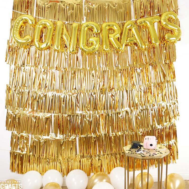 Balloons and Fringe Graduation Party Photo Backdrop