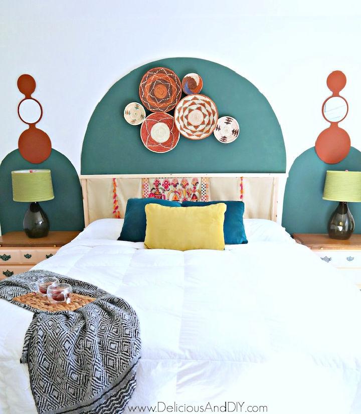 Boho Painted Arch Wall Bedroom Makeover