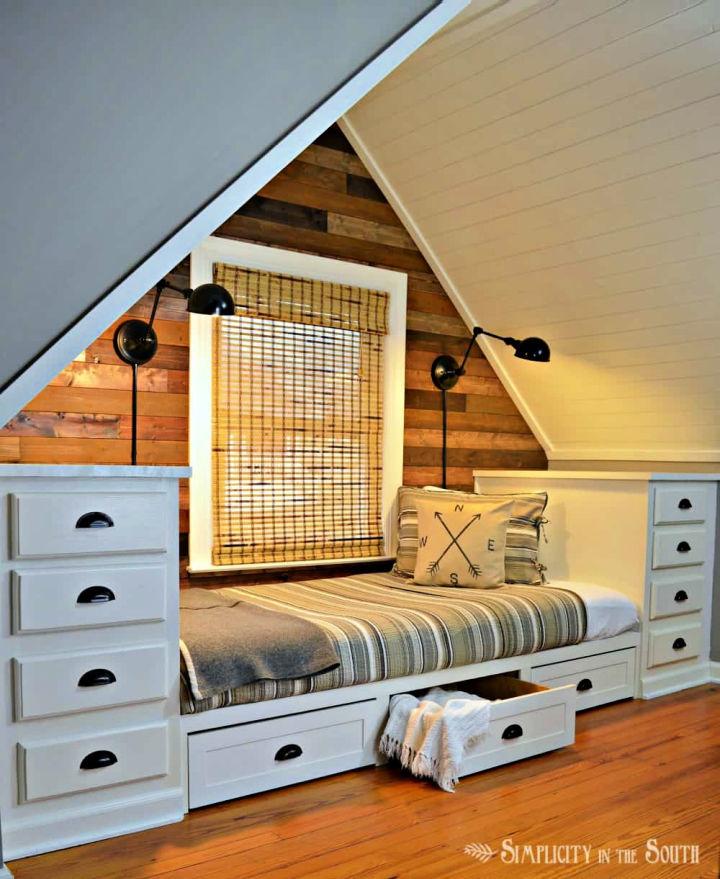 Built in Bed Using Kitchen Cabinets