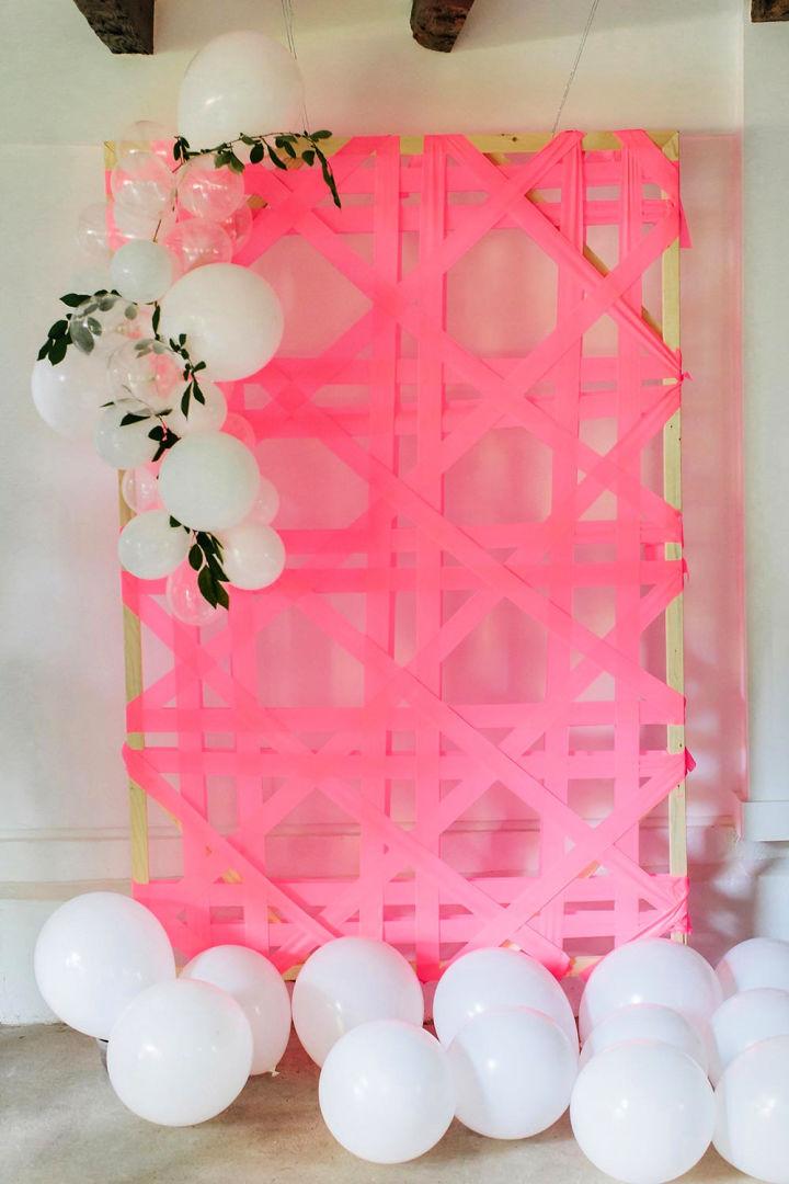 Cane Weave Backdrop with Balloon Garland