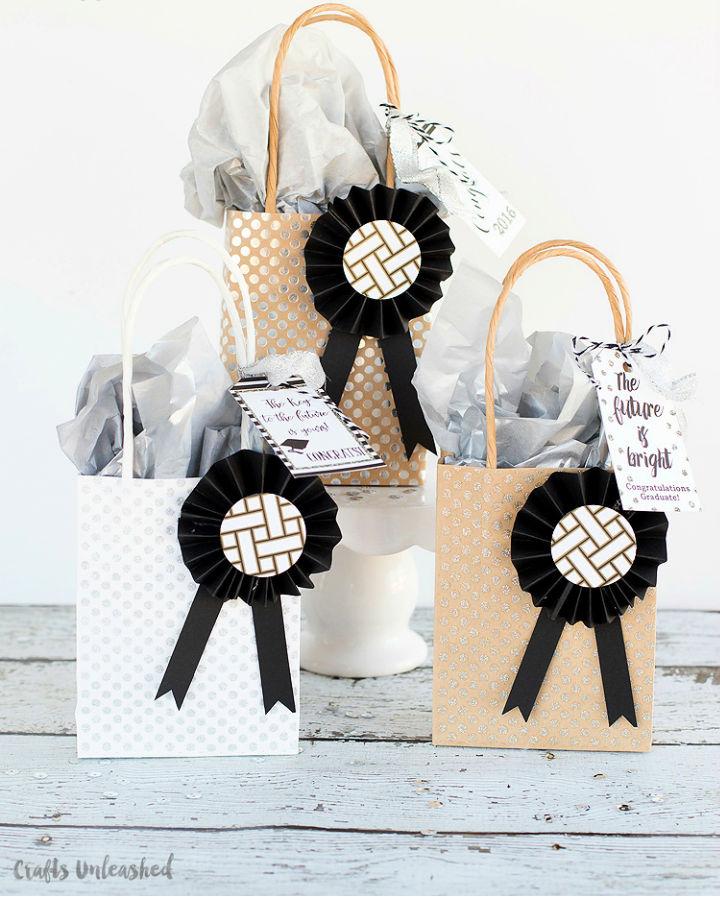 Cheap DIY Embellished Graduation Gift Bags