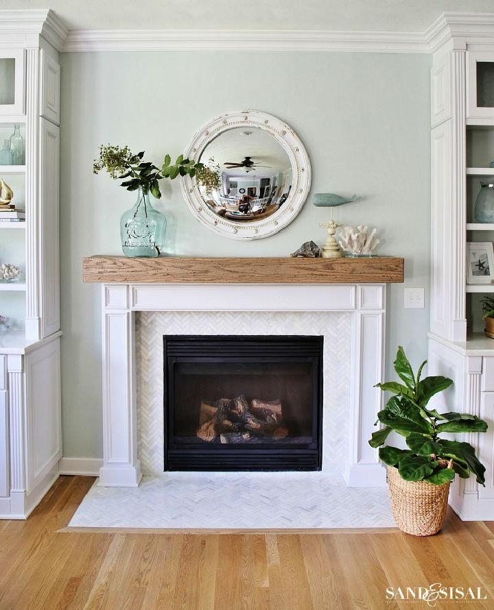 Coastal Family Room and Fireplace Makeover