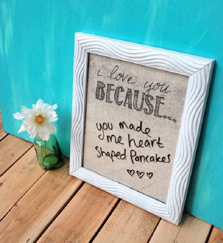 DIY Dry Erase Message Board