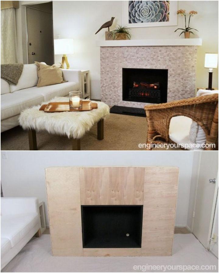 DIY Faux Fireplace With Mantel
