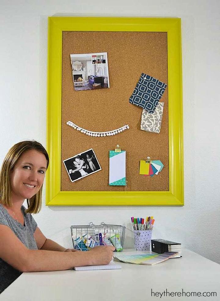 DIY Framed Corkboard for Office