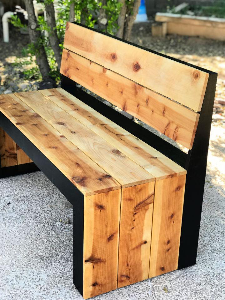 DIY Outdoor Bench with Back