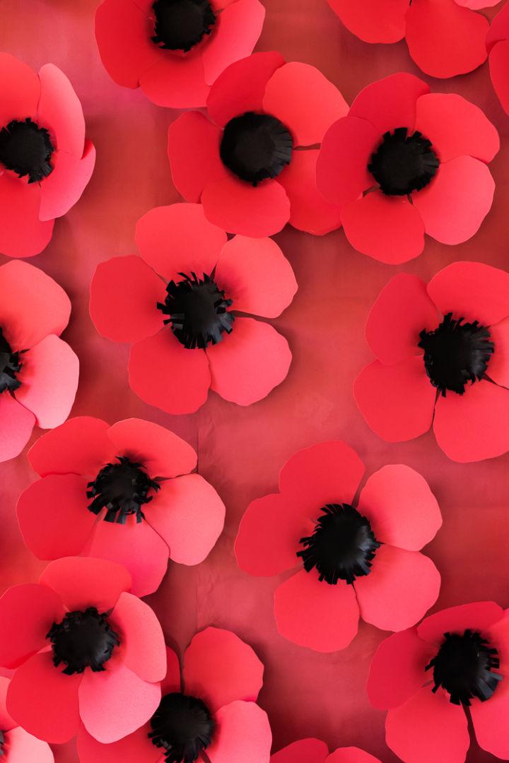 DIY Paper Poppy Backdrop