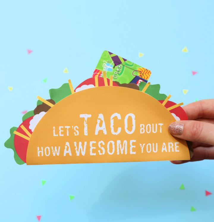 DIY Taco Gift Card Holder