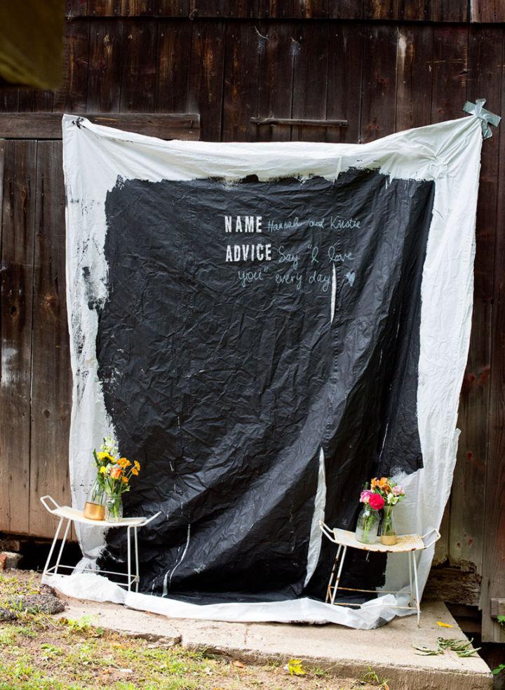 Easy Chalkboard Cloth Backdrop