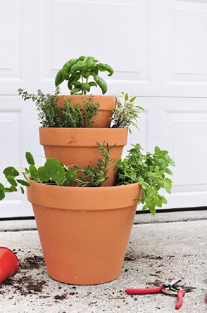 Easy DIY Stacked Herb Garden