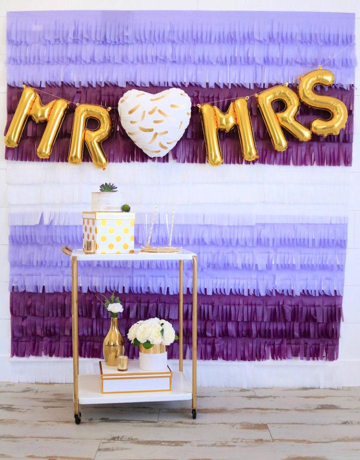 Fringed Tissue Paper Wedding Backdrop