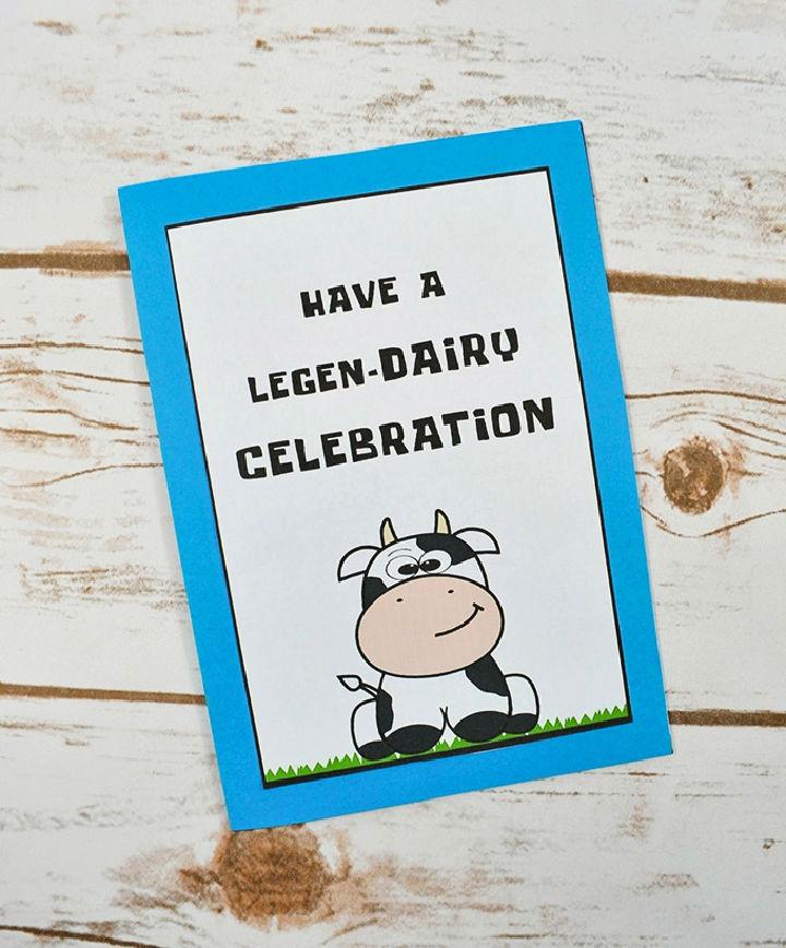 Funny Cow Birthday Card with Free Printable