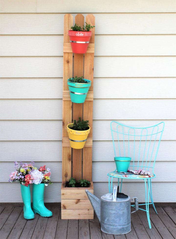 Garden with Fence Slats and Terra Cotta Pots