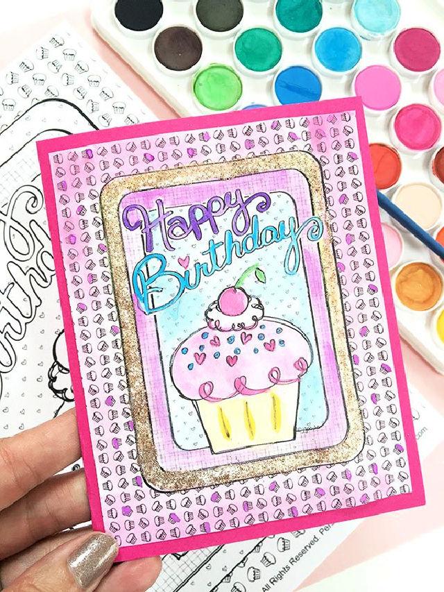 Good Birthday Card from Coloring Page