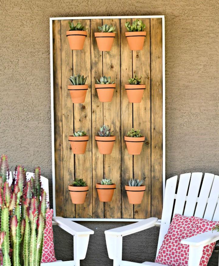 Hanging Potted Wall Of Succulents