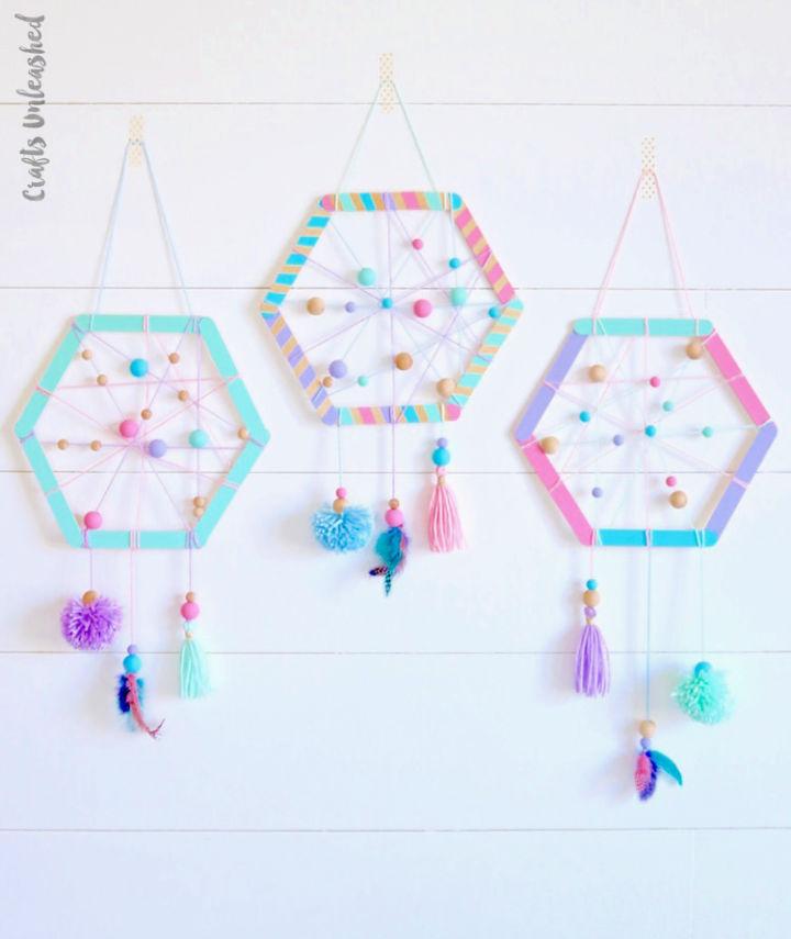 Hexagon Dreamcatchers For Kids