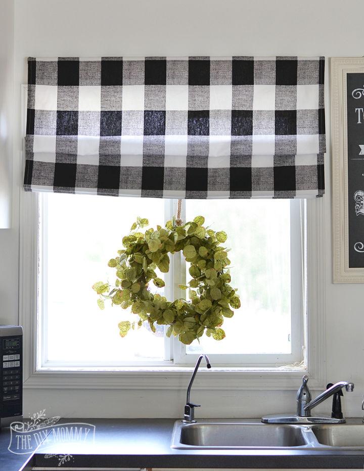Homemade Roman Shade for Kitchen