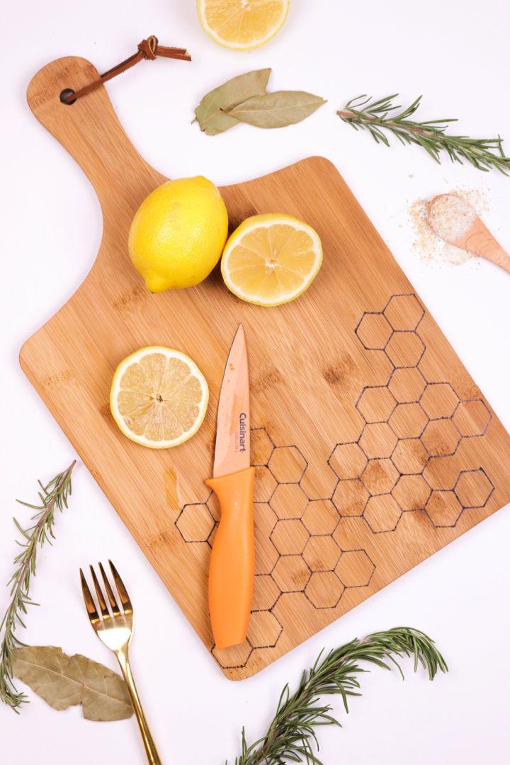 Honeycomb Wood Burned Cutting Board