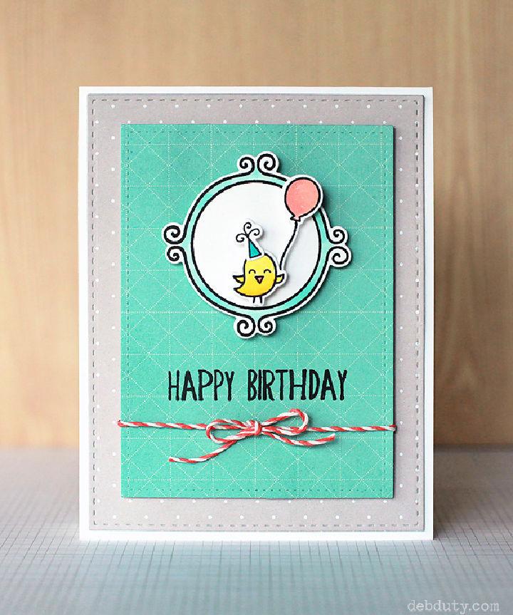 Lawn Fawn Birdie Birthday Card